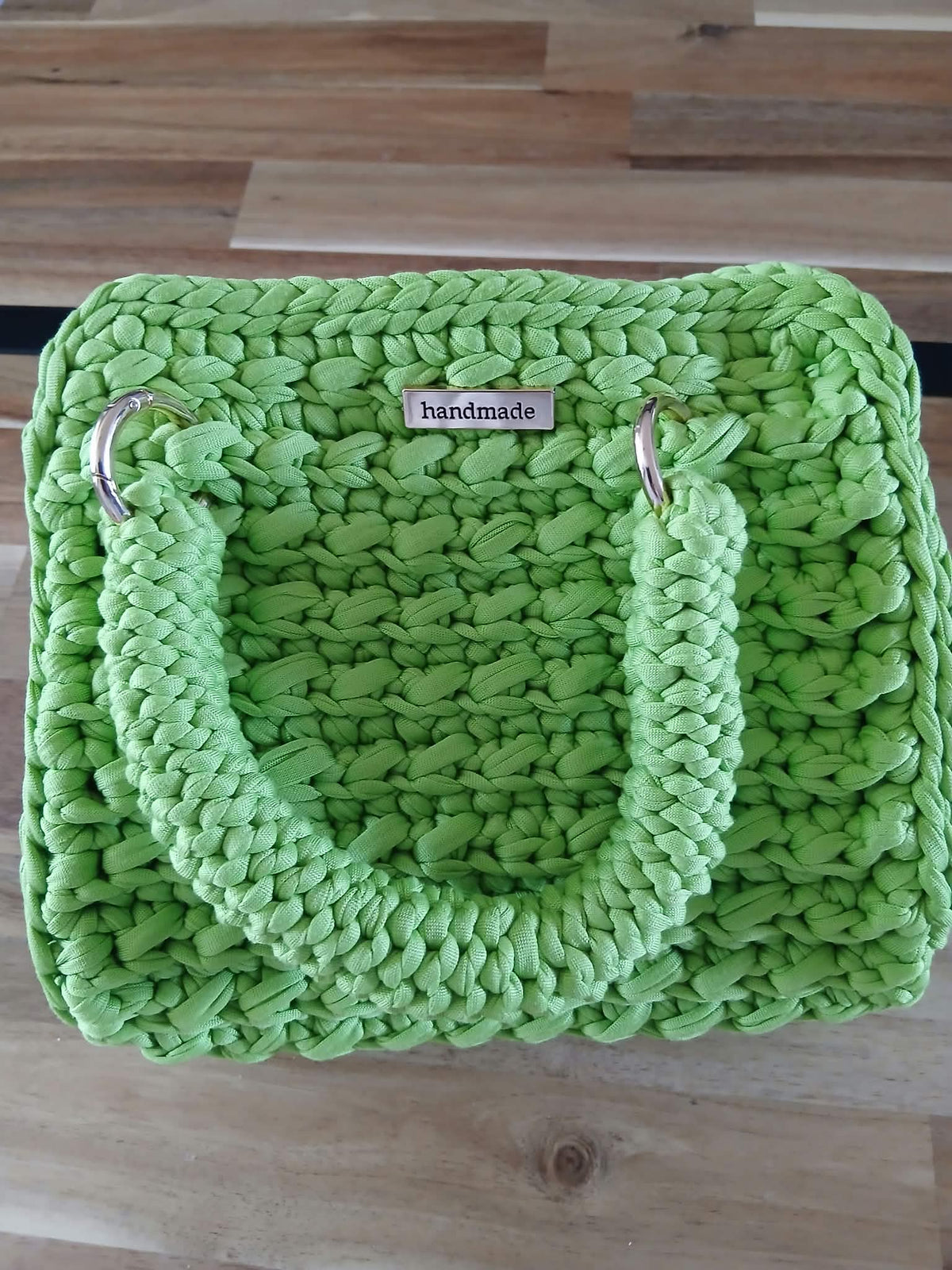 SAC A MAIN VERT POMME CROCHET